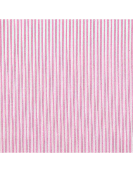 Tessuto popeline di cotone - Righe sottili - Rosa