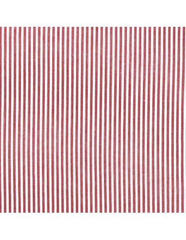 Tessuto popeline di cotone - Righe sottili - Rosso