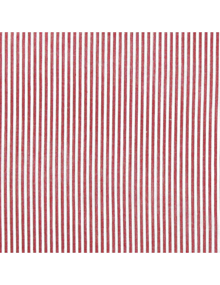 Tessuto popeline di cotone - Righe sottili - Rosso