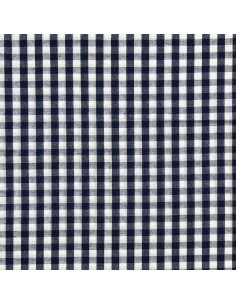 Tessuto popeline di cotone - Vichy a grandi quadri - Blu marino 2