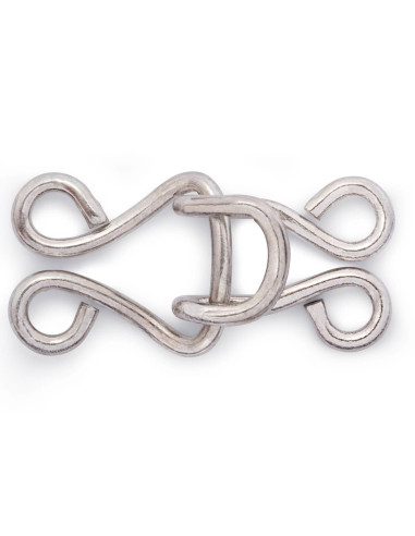 Ganci e chiusure per corsetti - Argento per 6