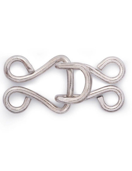 Ganci e chiusure per corsetti - Argento per 6