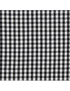 Tessuto popeline di cotone - Vichy grandi quadri - Nero 2