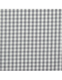 Tessuto popeline di cotone - Vichy grandi quadri - Grigio 2