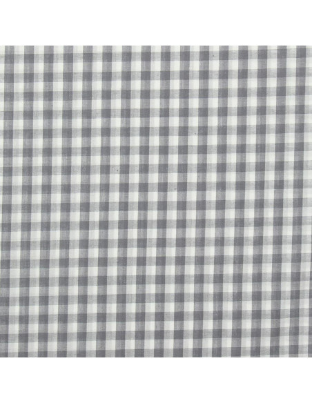 Tessuto popeline di cotone - Vichy grandi quadri - Grigio