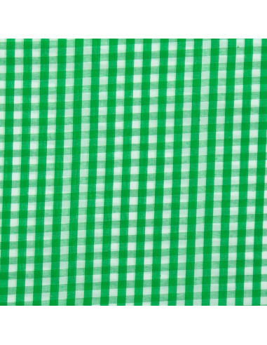 Tessuto popeline di cotone - Vichy grandi quadri - Verde