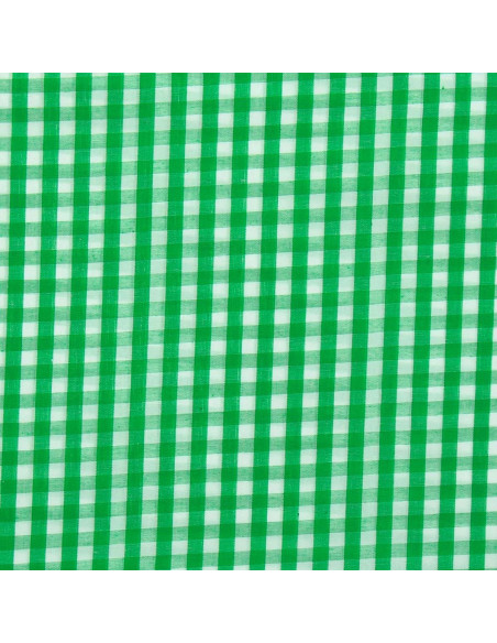 Tessuto popeline di cotone - Vichy grandi quadri - Verde