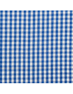 Tessuto popeline di cotone - Vichy grandi quadri - Blu 2