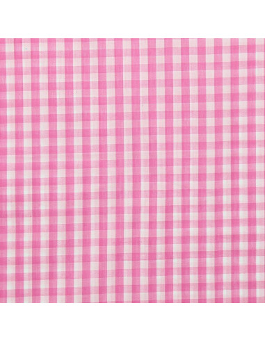 Tessuto popeline di cotone - Vichy a grandi quadri - Rosa