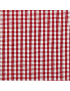 Tessuto popeline di cotone - Vichy grandi quadri - Rosso 2