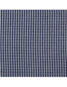 Tessuto popeline di cotone - Vichy a quadretti piccoli - Blu marino 2