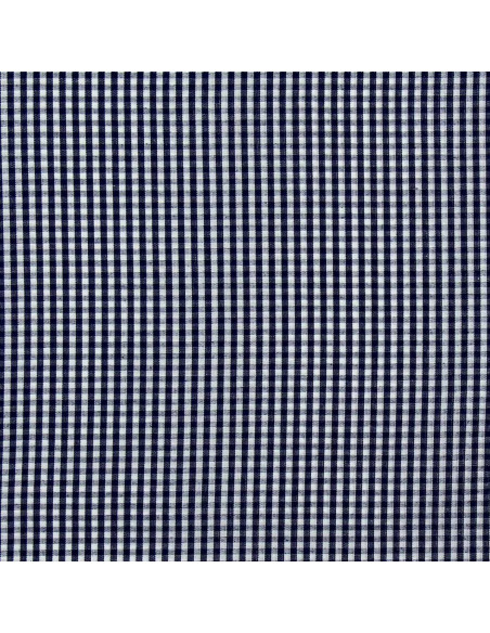 Tessuto popeline di cotone - Vichy a quadretti piccoli - Blu marino