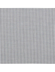 Tessuto popeline di cotone - Vichy piccoli quadretti - Grigio 2