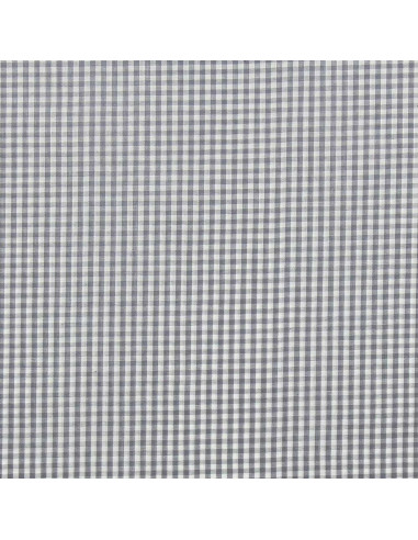 Tessuto popeline di cotone - Vichy piccoli quadretti - Grigio