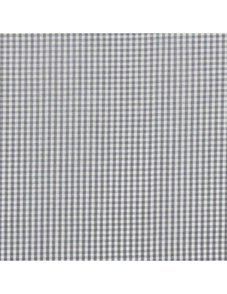 Tessuto popeline di cotone - Vichy piccoli quadretti - Grigio