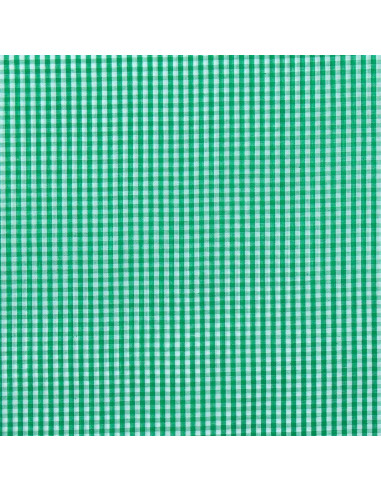 Tessuto popeline di cotone - Vichy a quadretti piccoli - Verde
