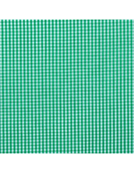 Tessuto popeline di cotone - Vichy a quadretti piccoli - Verde