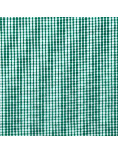 Tessuto popeline di cotone - Vichy a quadretti piccoli - Verde scuro