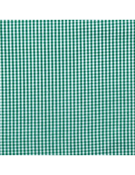 Tessuto popeline di cotone - Vichy a quadretti piccoli - Verde scuro