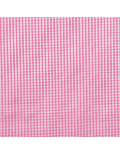 Tessuto popeline di cotone - Vichy piccoli quadretti - Rosa 2