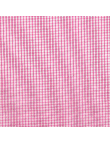 Tessuto popeline di cotone - Vichy piccoli quadretti - Rosa