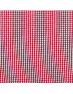 Tessuto popeline di cotone - Vichy piccoli quadretti - Lampone 2