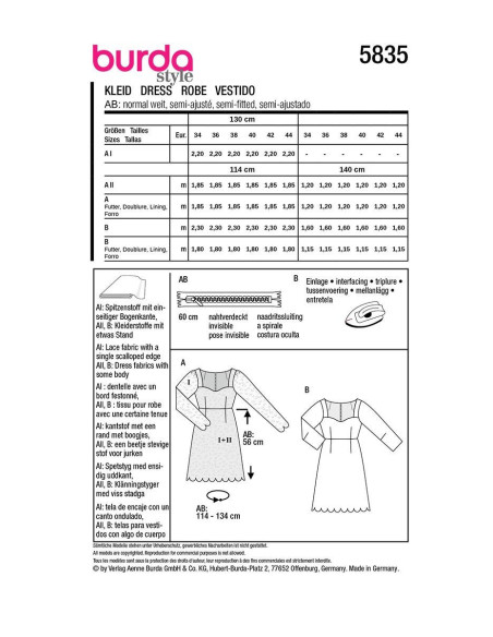 Modello di abito - Burda 5835