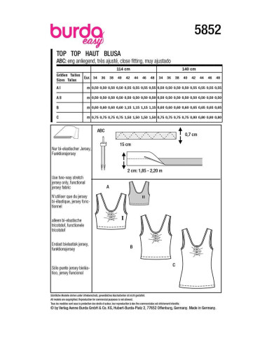 Modello di top - Burda 5852