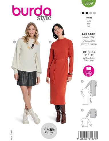 Modello di abito e t-shirt - Burda 5859