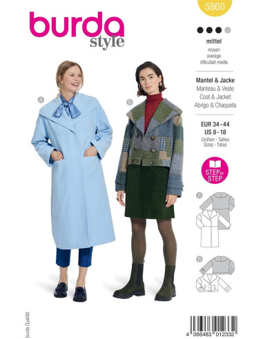 Modello di giacca e cappotto - Burda 5860