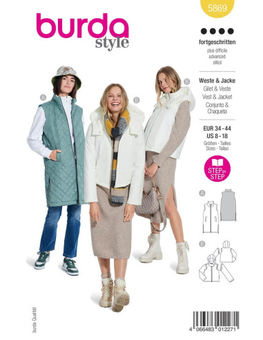 Modello di gilet e giacca - Burda 5869