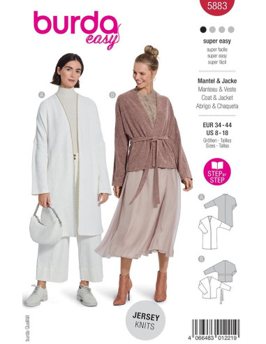 Modello di giacca e cappotto - Burda 5883