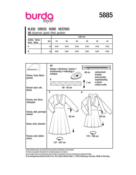 Modello di abito - Burda 5885