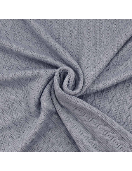 Tessuto a maglia jacquard - Grigio blu