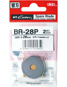 2 lame di ricambio dritte per taglierino retrattile NT Cutter 28 mm