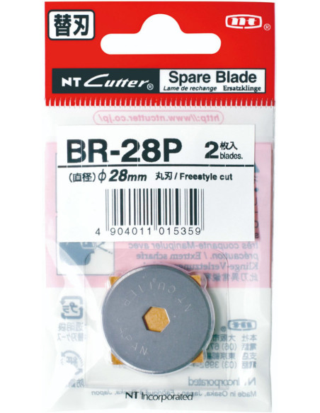2 lame di ricambio dritte per taglierino retrattile NT Cutter 28 mm