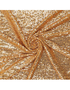 Tessuto elasticizzato con paillettes - Dorato