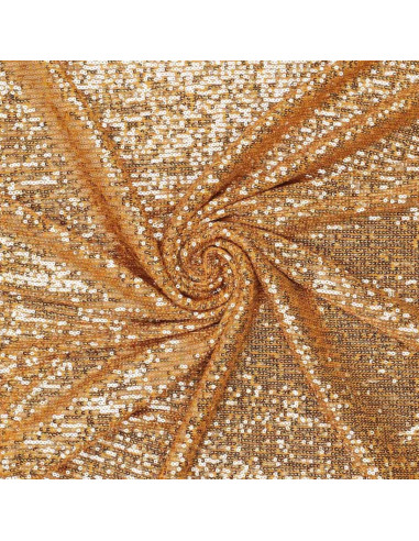 Tessuto elasticizzato con paillettes - Dorato