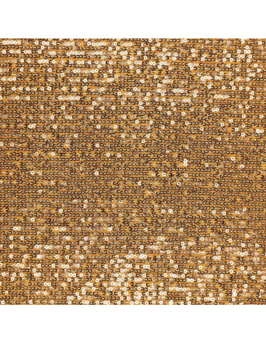 Tessuto elasticizzato con paillettes - Dorato