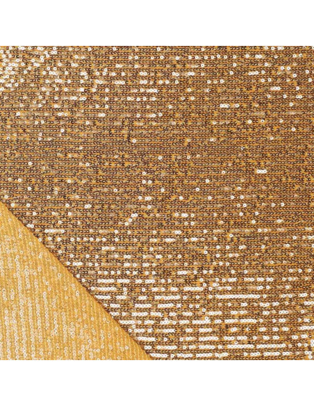 Tessuto elasticizzato con paillettes - Dorato