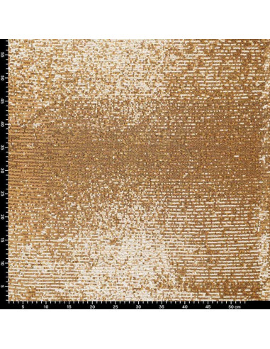Tessuto elasticizzato con paillettes - Dorato