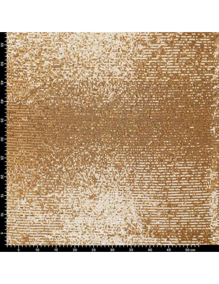 Tessuto elasticizzato con paillettes - Dorato