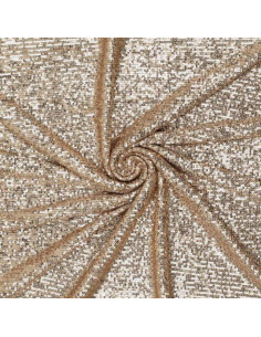 Tessuto stretch paillettes - Champagne