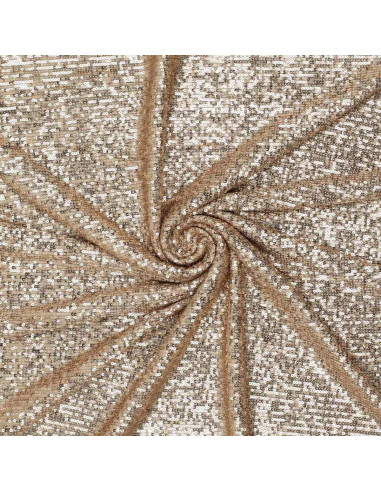 Tessuto stretch paillettes - Champagne