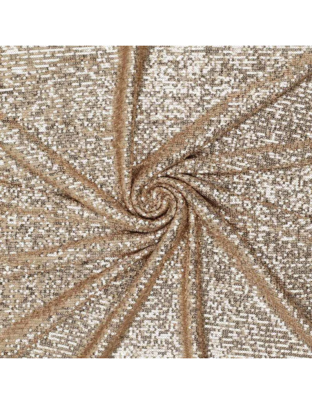 Tessuto stretch paillettes - Champagne