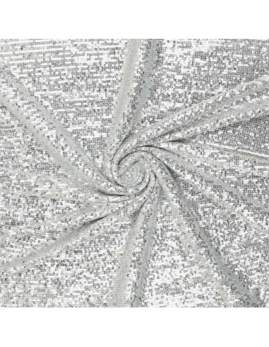 Tessuto stretch paillettes - Argento