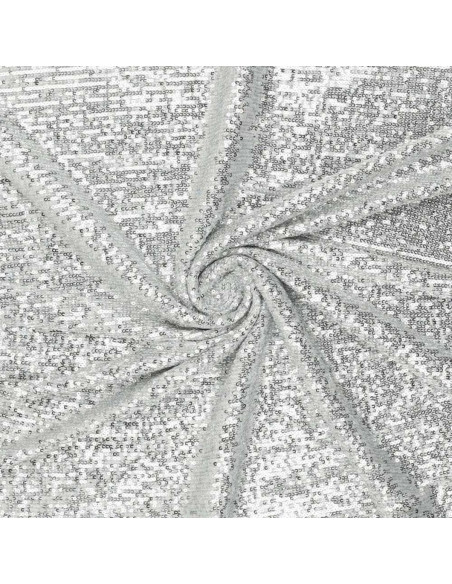 Tessuto stretch paillettes - Argento