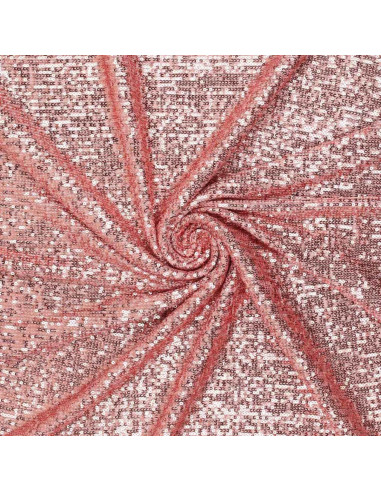 Tessuto elasticizzato con paillettes - Rosa