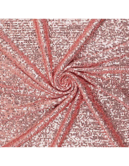 Tessuto elasticizzato con paillettes - Rosa