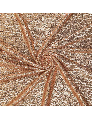 Tessuto stretch paillettes - Oro scuro